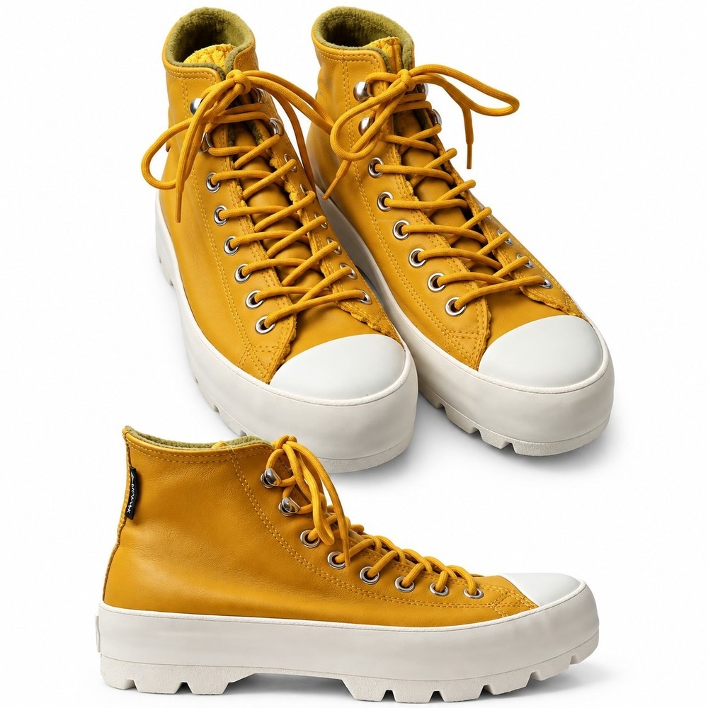 CONVERSE Chuck Taylor All Star Lugged GORE-TEX Hi-Top Women Sz 9.5 Yellow Stack